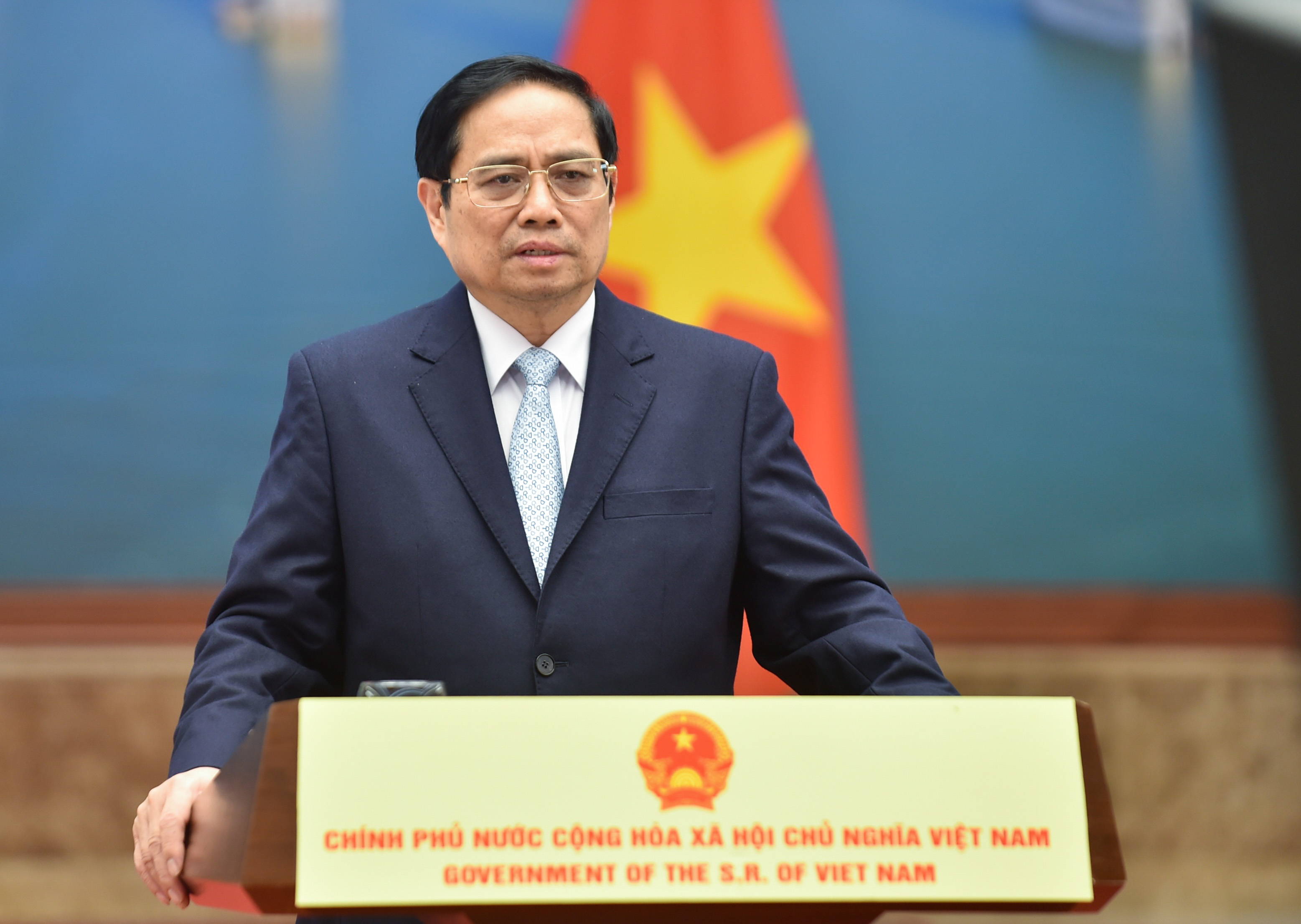 Thủ tướng nêu các định hướng chuyển đổi cơ cấu nguồn năng lượng Thủ tướng Phạm Minh Chính khẳng định, Việt Nam nhận thức rõ tầm quan trọng của việc chuyển đổi cơ cấu nguồn năng lượng theo hướng nâng cao tỷ trọng năng lượng tái tạo. Ảnh: VGP/Nhật Bắc