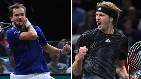 Daniil Medvedev tái đấu Alexander Zverev ở bán kết Paris Masters 2021