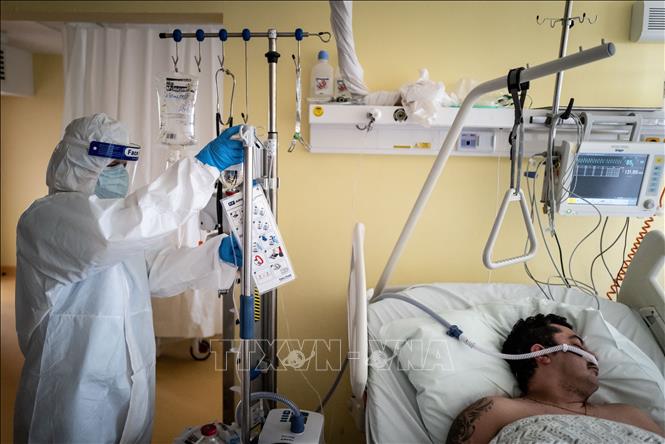 Ca mắc mới ở Đức cao nhất thế giới; Nga tiếp tục dẫn đầu về ca tử vong mới Điều trị cho bệnh nhân nhiễm COVID-19 tại Bratislava, Slovakia. Ảnh: AFP/TTXVN