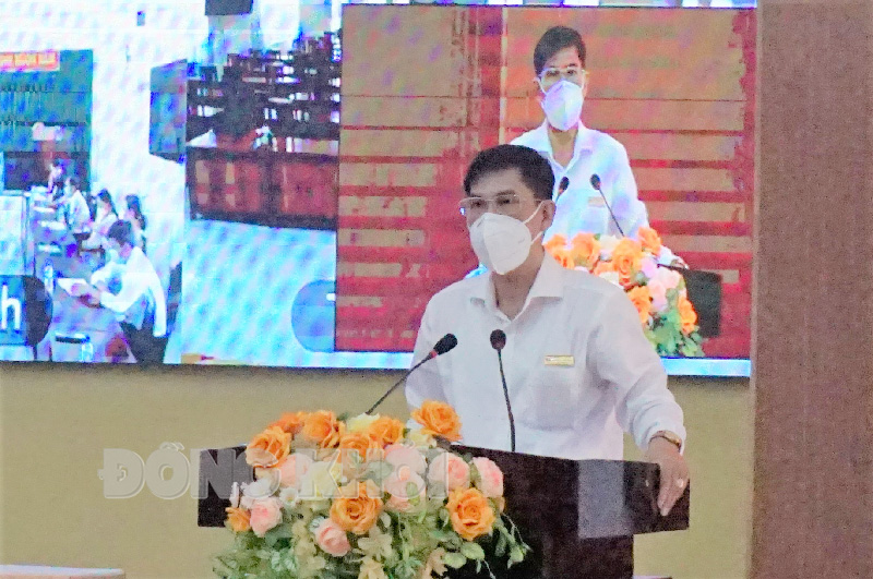 Chánh Văn phòng Tỉnh ủy Nguyễn Thái Bình phát biểu kết luận hội nghị.