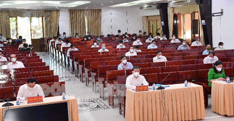 Hội nghị trực tuyến đối ngoại toàn quốc triển khai thực hiện Nghị quyết Đại hội đại biểu toàn quốc lần thứ XIII của Đảng Các đại biểu dự điểm cầu tỉnh.