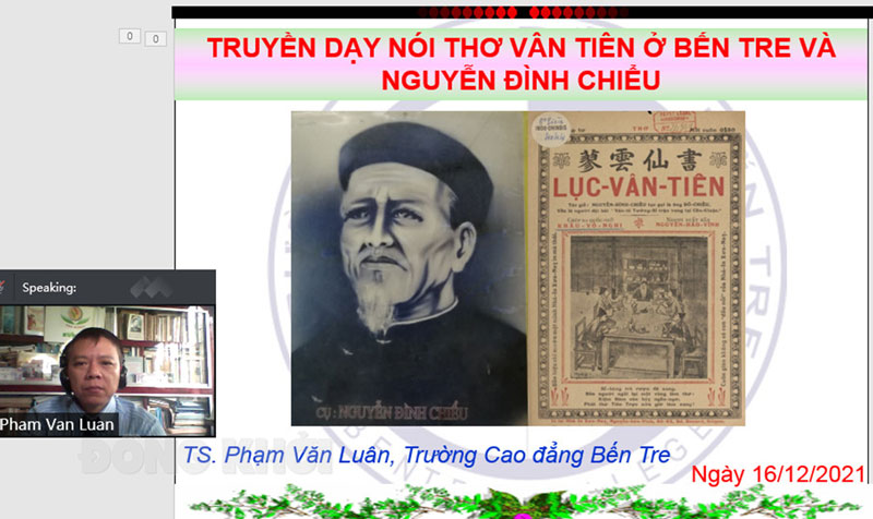 TS. Phạm Văn Luân trình bày báo cáo. Ảnh: KN