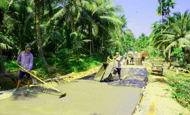 Trong năm 2021, huyện Mỏ Cày Bắc đẩy nhanh tiến độ xây dựng nông thôn mới.