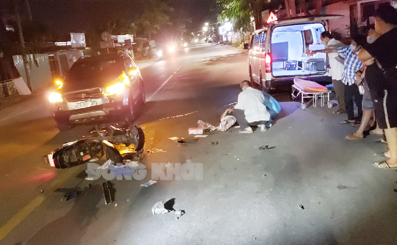 Tai nạn giao thông đường bộ làm 1 người bị thương nặng Hiện trường vụ tai nạn.
