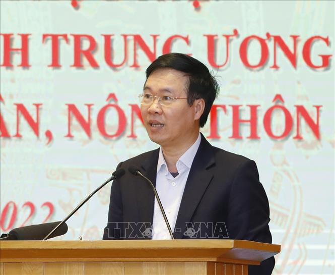 Nghị quyết mới về nông nghiệp, nông dân, nông thôn cần xác định các giải pháp đột phá Đồng chí Võ Văn Thưởng, Uỷ viên Bộ Chính trị, Thường trực Ban Bí thư phát biểu chỉ đạo hội nghị. Ảnh: Phương Hoa/TTXVN