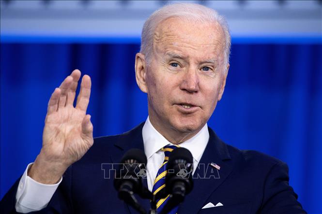 Tổng thống Mỹ Joe Biden phát biểu tại Culpeper, Virginia, Mỹ, ngày 10-2-2022. Ảnh: AFP/TTXVN