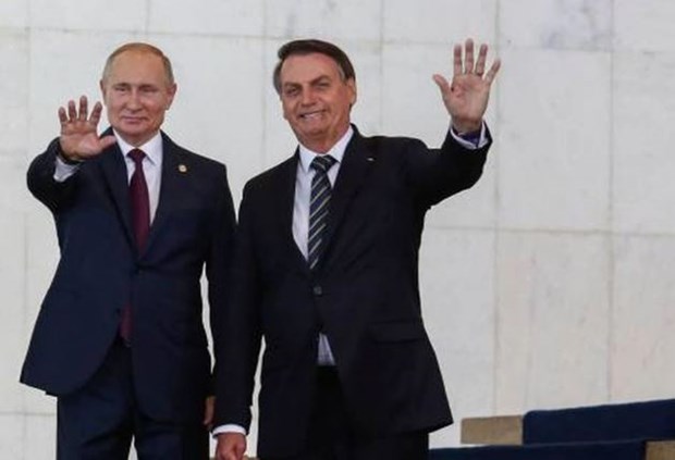 Tổng thống Nga Putin và Tổng thống Brazil Jair Bolsonaro tại Hội nghị thượng đỉnh BRICS năm 2019. Nguồn: elpais.com