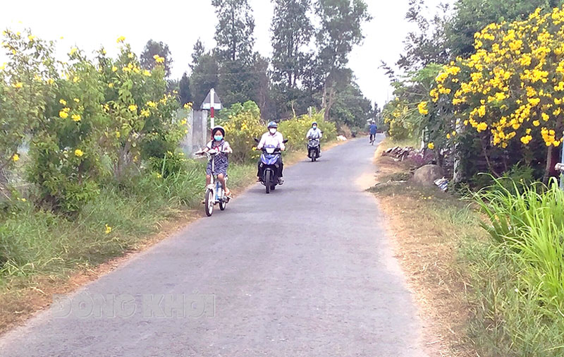 Tuyến đường “Sáng, xanh, sạch, đẹp, an toàn, nghĩa tình” do Hội Cựu chiến binh xã An Qui thực hiện.