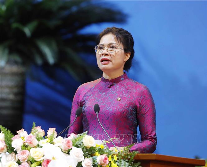 Bà Hà Thị Nga tái đắc cử Chủ tịch Hội Liên hiệp Phụ nữ Việt Nam khóa XIII Bà Hà Thị Nga. Ảnh: Phương Hoa/TTXVN