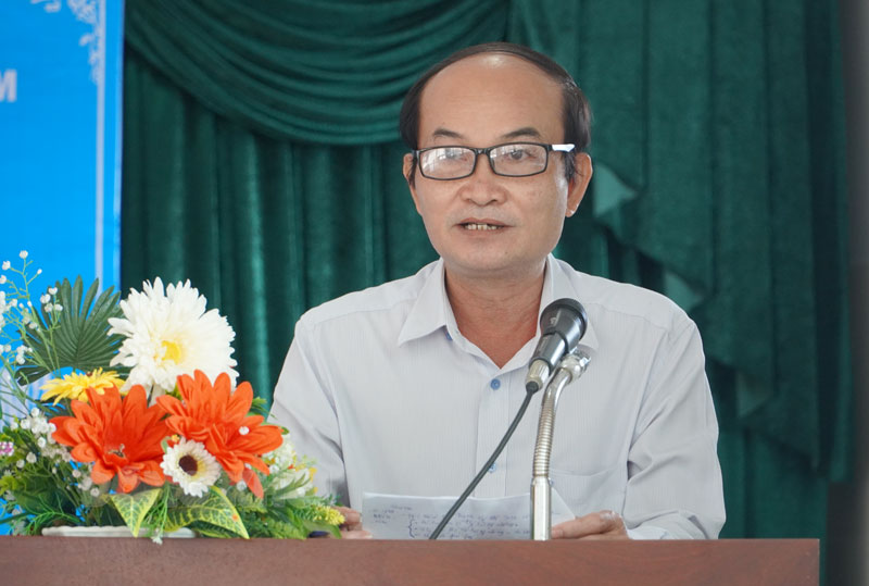 Phó giám đốc Sở Y tế Nguyễn Văn Oanh - Phó trưởng BCĐ liên ngành vệ sinh ATTP tỉnh phát biểu.