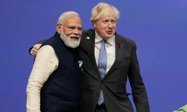 Thủ tướng Anh Boris Johnson và người đồng cấp Ấn Độ Narendra Modi. Nguồn: Getty Images