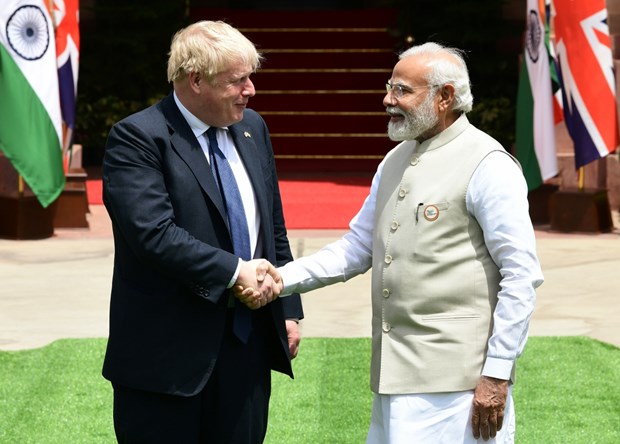 Thủ tướng Anh Boris Johnson có chuyến thăm chính thức tới Ấn Độ. Nguồn: ANI