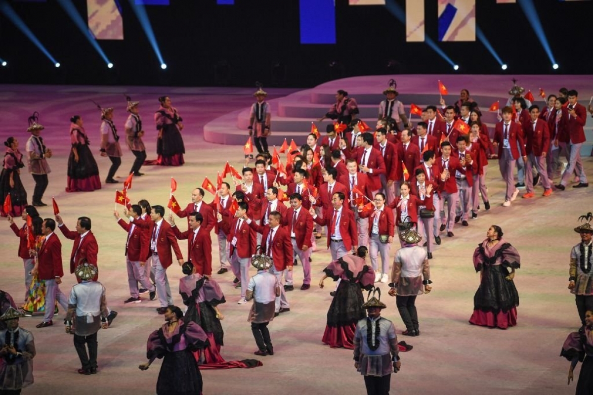 Đoàn thể thao Việt Nam tại lễ khai mạc SEA Games năm 2019. Ảnh: Getty
