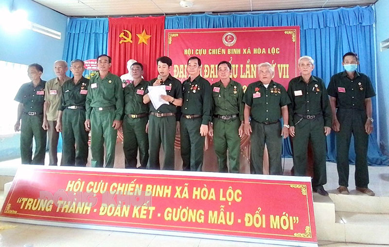 Ban Chấp hành Hội CCB xã Hòa Lộc nhiệm kỳ 2022 - 2027 ra mắt, hạ quyết tâm trước đại hội - Ảnh CTV