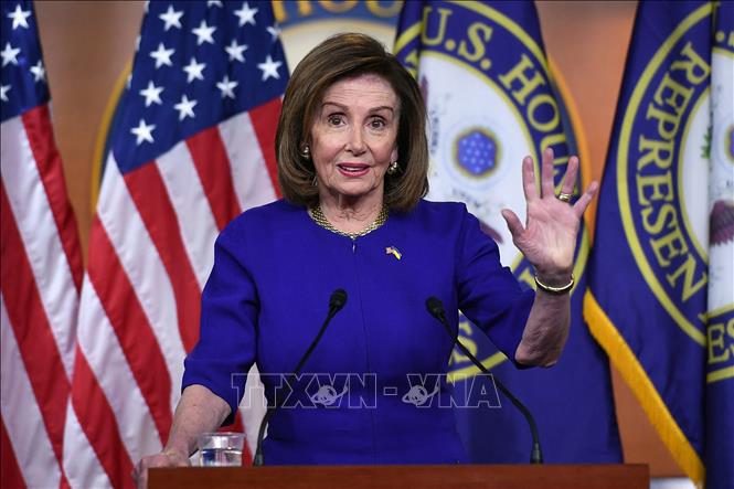 Chủ tịch Hạ viện Mỹ bất ngờ thăm Ukraine Chủ tịch Hạ viện Mỹ Nancy Pelosi. Ảnh: AFP/TTXVN