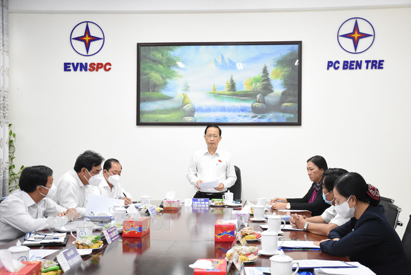 Phó chủ tịch Thường trực UBND tỉnh Nguyễn Trúc Sơn đánh giá cao những nỗ lực của Công ty Điện lực Bến Tre trong thời gian qua.