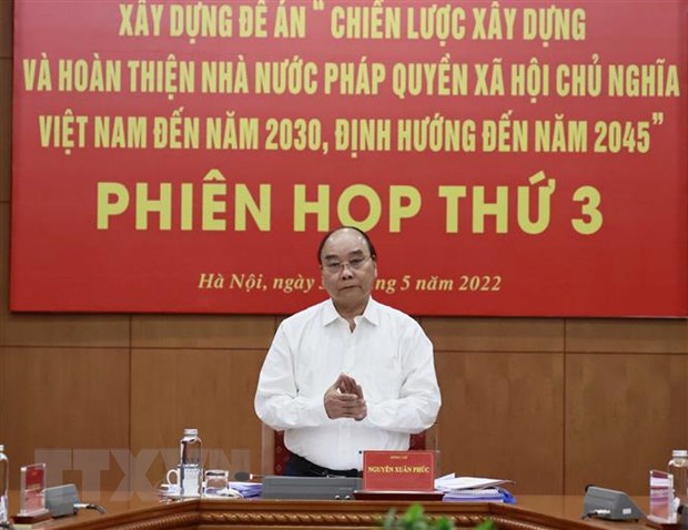 Chủ tịch nước Nguyễn Xuân Phúc, Trưởng Ban chỉ đạo phát biểu. (Ảnh:Thống Nhất/TTXVN)