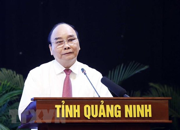 Góp ý vào Dự thảo Đề án xây dựng Nhà nước pháp quyền Chủ tịch nước Nguyễn Xuân Phúc phát biểu chỉ đạo tại Hội thảo. (Ảnh: Thống Nhất/TTXVN)