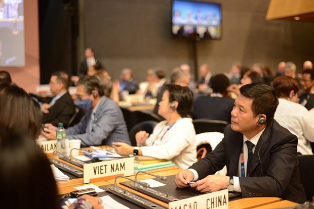Việt Nam tham dự Hội nghị Bộ trưởng WTO lần thứ 12 tại Geneva Bộ trưởng Nguyễn Hồng Diên tại Hội nghị MC12. (Nguồn: congthuong)