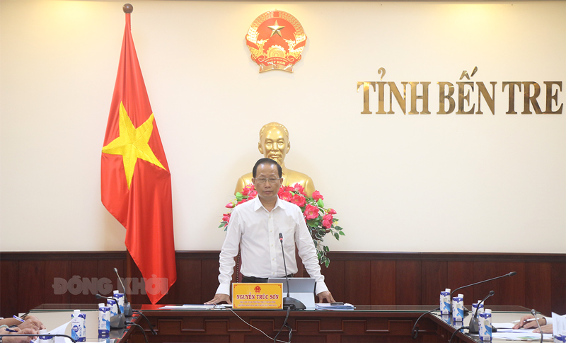 Phó chủ tịch Thường trực UBND tỉnh Nguyễn Trúc Sơn phát biểu kết luận.