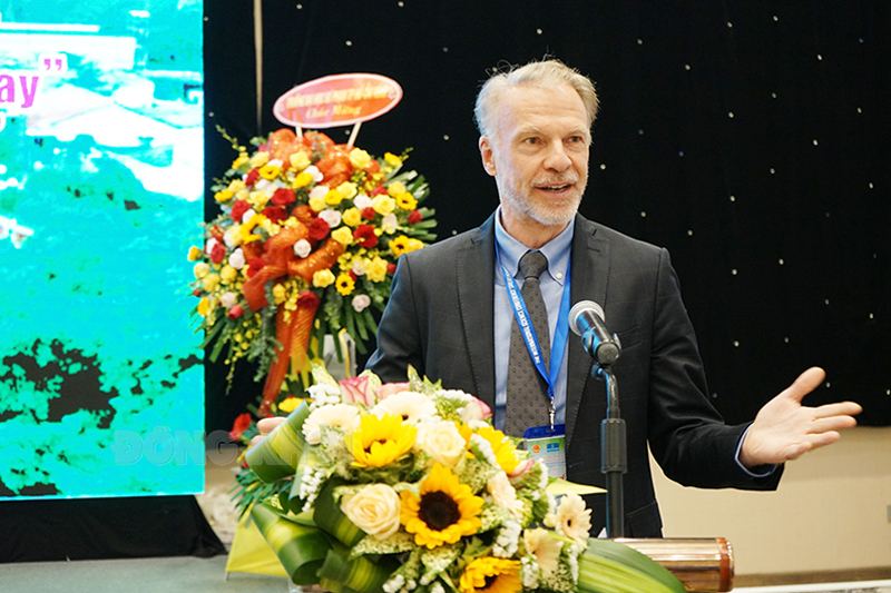 Ngài Christian Manhart - Trưởng đại diện UNESCO tại Việt Nam phát biểu tại hội thảo. Ảnh: Thanh Đồng