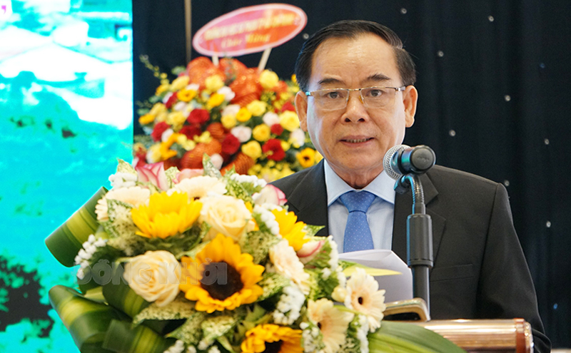 Chủ tịch UBND tỉnh Trần Ngọc Tam phát biểu tại hội thảo. Ảnh: Thanh Đồng