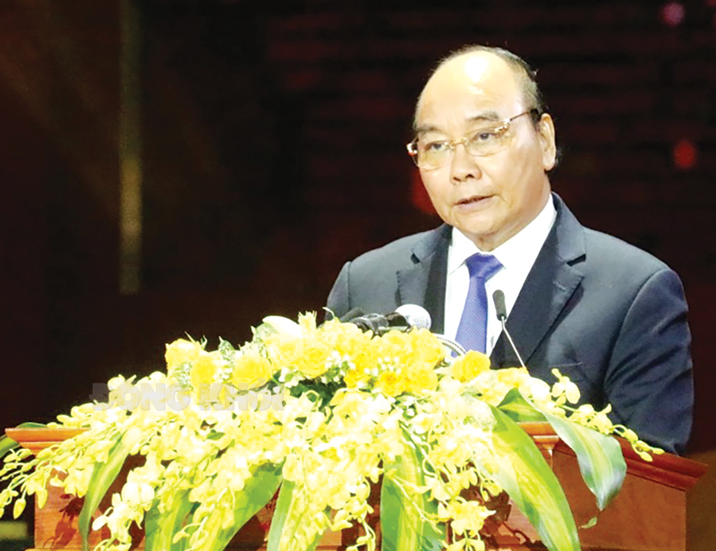 Chủ tịch nước Nguyễn Xuân Phúc phát biểu tại lễ kỷ niệm. Ảnh: Đ. Tài
