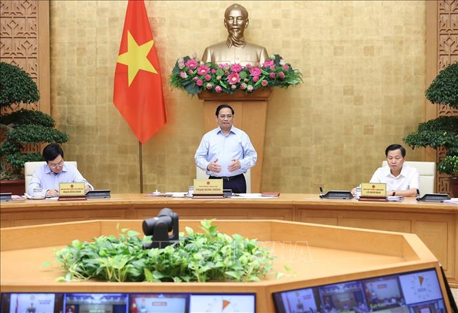 Thủ tướng Phạm Minh Chính chủ trì hội nghị. Ảnh: Dương Giang/TTXVN