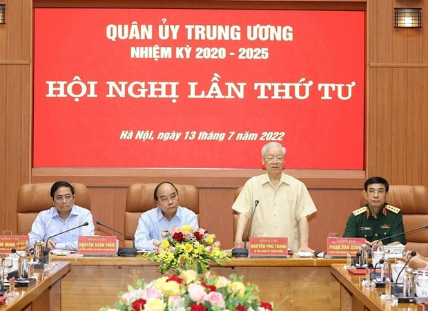Tổng Bí thư: Quản lý chặt vùng trời, vùng biển, các địa bàn chiến lược Tổng Bí thư Nguyễn Phú Trọng, Bí thư Quân ủy Trung ương phát biểu kết luận Hội nghị. Ảnh: Trí Dũng/TTXVN