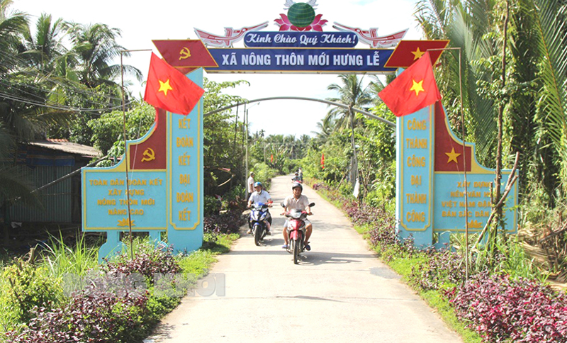 Hưng Lễ hướng tới đạt xã nông thôn mới nâng cao Đường nông thôn xã Hưng Lễ, huyện Giồng Trôm.