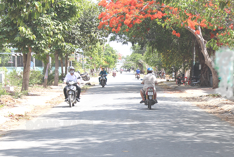 Thị trấn Bình Đại đạt chuẩn văn minh đô thị. Ảnh: H. Đức