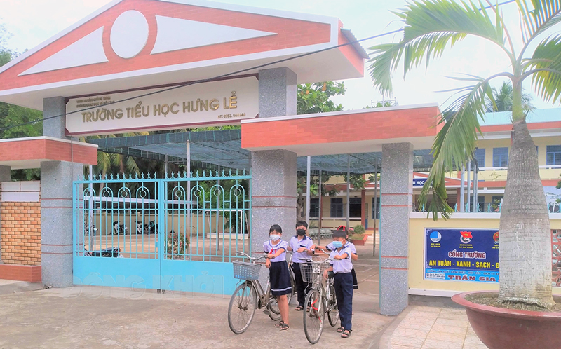 Hưng Lễ hướng tới đạt xã nông thôn mới nâng cao Trường Tiểu học Hưng Lễ đạt chuẩn quốc gia. Ảnh: H. Đức