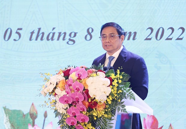 Thủ tướng dự Lễ kỷ niệm 20 năm thành lập Bộ Tài nguyên và Môi trường Thủ tướng Phạm Minh Chính phát biểu tại Lễ kỷ niệm 20 năm thành lập Bộ trưởng Bộ Tài nguyên và Môi trường. Ảnh: Dương Giang/TTXVN