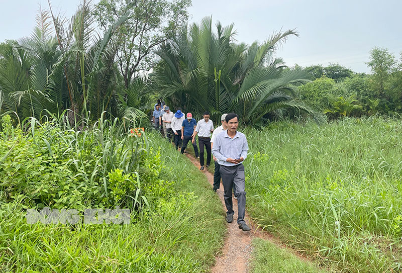 Giới thiệu quỹ đất sạch để doanh nghiệp đầu tư nuôi tôm công nghệ cao tại huyện Thạnh Phú. Ảnh: C. Trúc