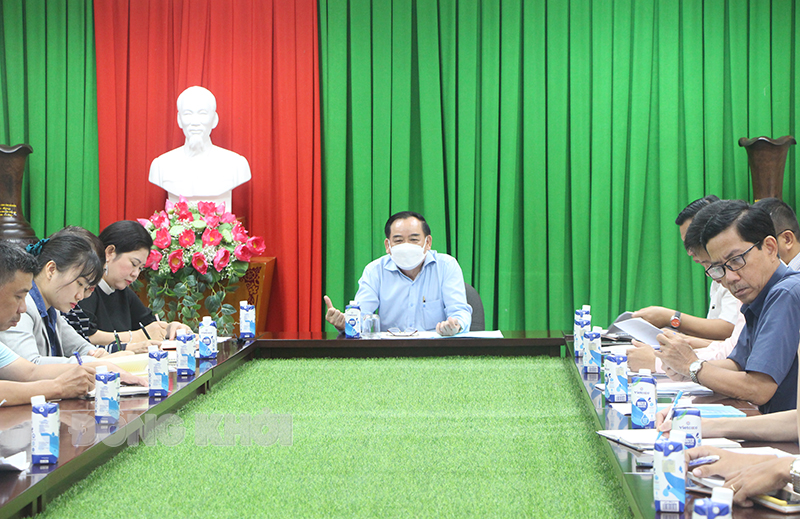 Chủ tịch UBND tỉnh Trần Ngọc Tam chủ trì buổi làm việc.