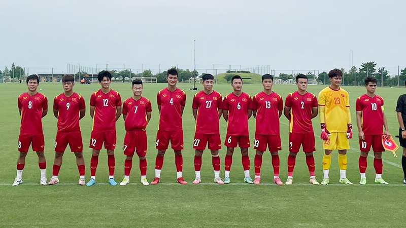 Đội hình xuất phát trong trận giao hữu cuối cùng của U20 Việt Nam tại Nhật