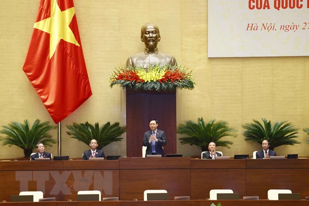 Hội nghị triển khai chương trình giám sát 2023 Chủ tịch Quốc hội Vương Đình Huệ chủ trì hội nghị. Ảnh: Doãn Tấn/TTXVN