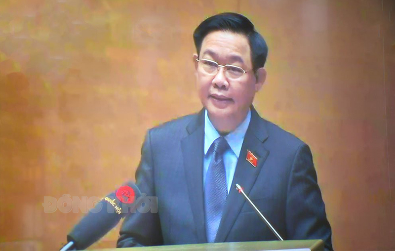 Phát biểu bế mạc hội nghị của Chủ tịch Quốc hội Vương Đình Huệ.
