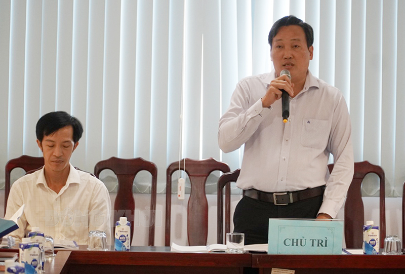 Phó giám đốc Sở TN&MT Trịnh Minh Khôi phát biểu tại hội thảo.