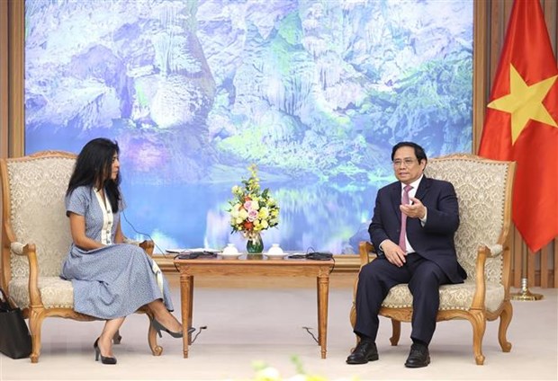 Thủ tướng tiếp Đoàn đại diện Quỹ Tiền tệ quốc tế làm việc tại Việt Nam Quang cảnh buổi tiếp. (Ảnh: Dương Giang/TTXVN)