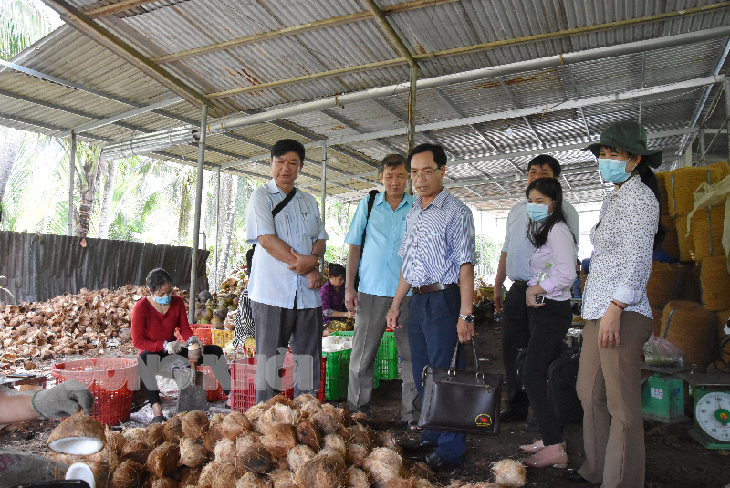 Đoàn khảo sát tại Hợp tác xã nông nghiệp Phước Hiệp.