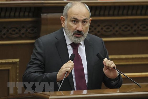 Thủ tướng Armenia Nikol Pashinyan phát biểu trước Quốc hội ở Yerevan ngày 13-9-2022. (Ảnh: AFP/TTXVN)