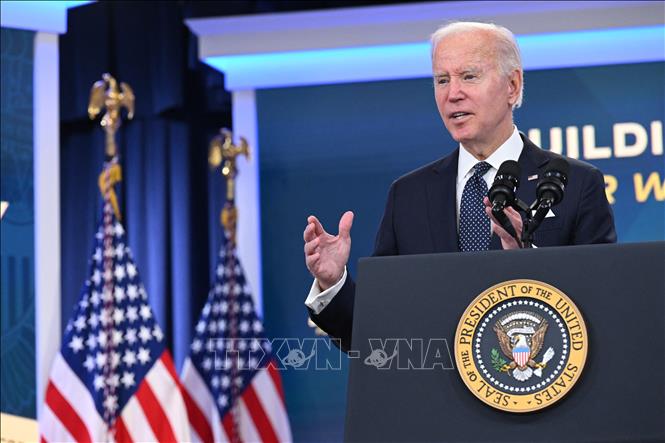 Tổng thống Mỹ Joe Biden phát biểu tại Washington, DC, ngày 26-10-2022. Ảnh: AFP/TTXVN