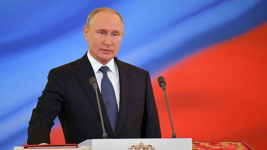 Tổng thống đắc cử Nga Vladimir Putin trong lễ nhậm chức ở Điện Kremlin. Ảnh: Sputnik