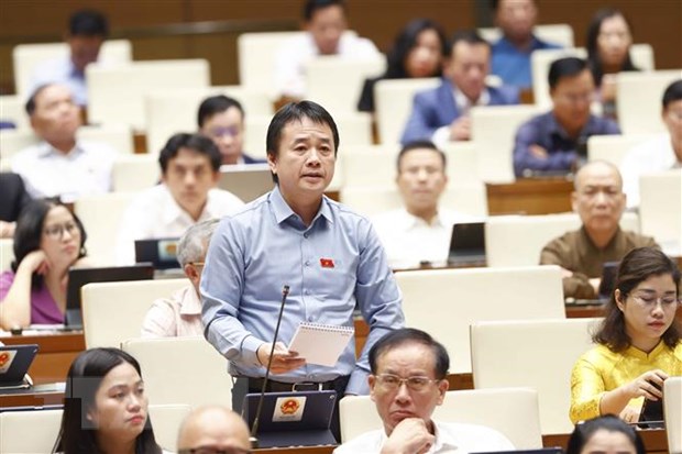 Không bỏ lọt, bỏ sót đối tượng vi phạm để chuyển cơ quan điều tra Đại biểu Quốc hội tỉnh Đắk Nông Phạm Nam Tiến đặt câu hỏi chất vấn. Ảnh: Doãn Tấn/TTXVN