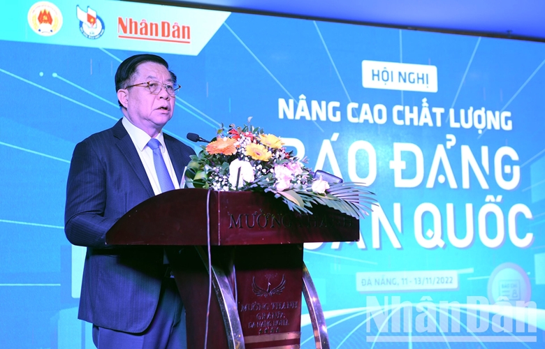 Khai mạc hội nghị "Nâng cao chất lượng báo Đảng toàn quốc" Đồng chí Nguyễn Trọng Nghĩa, Bí thư Trung ương Đảng, Trưởng Ban Tuyên giáo Trung ương phát biểu chỉ đạo định hướng Hội nghị.