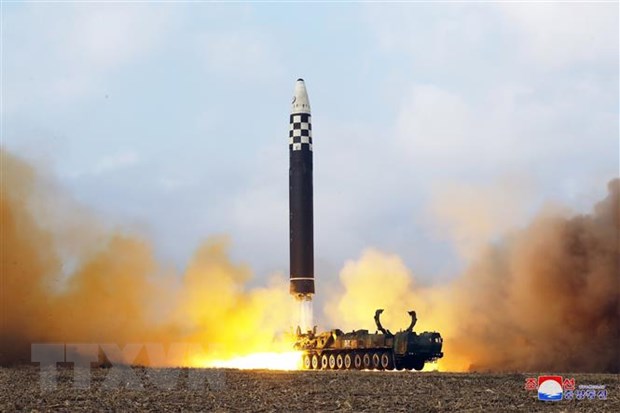 Triều Tiên phóng tên lửa đạn đạo liên lục địa (ICBM) Hwasong-17 ngày 18-11. (Ảnh:Yonhap/TTXVN)