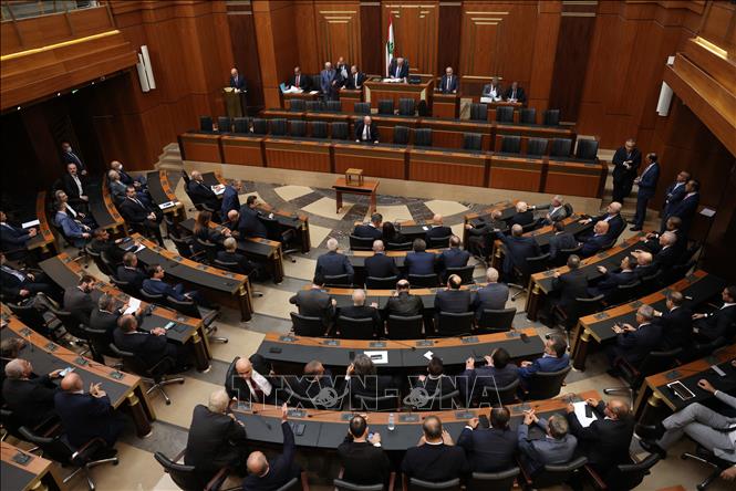 Quang cảnh phiên họp Quốc hội Liban bầu Tổng thống mới lần thứ nhất, tại Beirut ngày 29-9-2022. Ảnh: AFP/TTXVN