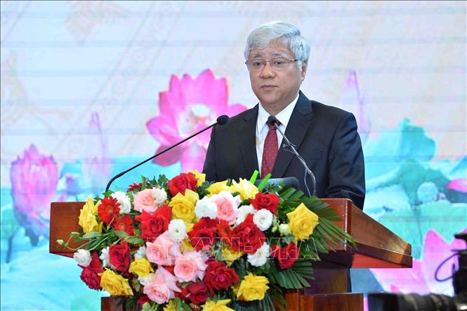 Chủ tịch nước: Đội ngũ cán bộ Mặt trận cơ sở đóng góp quan trọng trong xây dựng hệ thống chính trị Chủ tịch Ủy ban Trung ương MTTQ Việt Nam Đỗ Văn Chiến phát biểu. Ảnh: Minh Đức/TTXVN