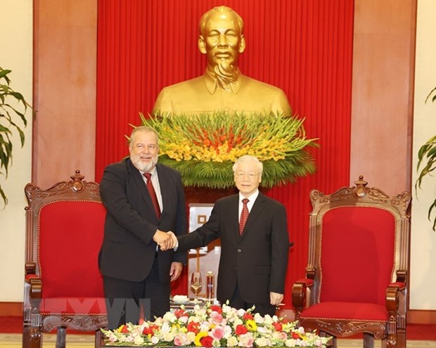 Tổng Bí thư Nguyễn Phú Trọng tiếp Thủ tướng Cuba Manuel Marrero Cruz thăm hữu nghị chính thức Việt Nam hồi tháng 9-2022. Ảnh: Trí Dũng/TTXVN